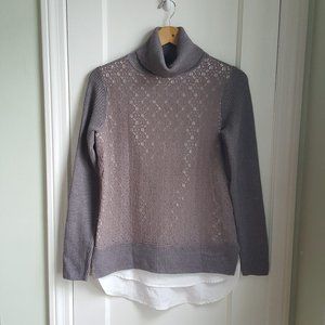 Simply Vera Vera Wang Mixed Media Lace Sweater